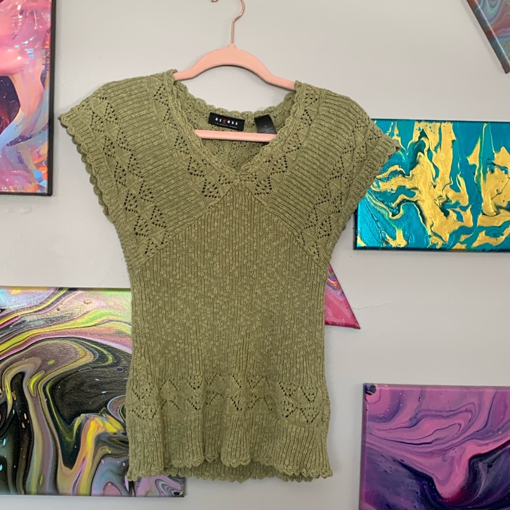 Olive green knitted top